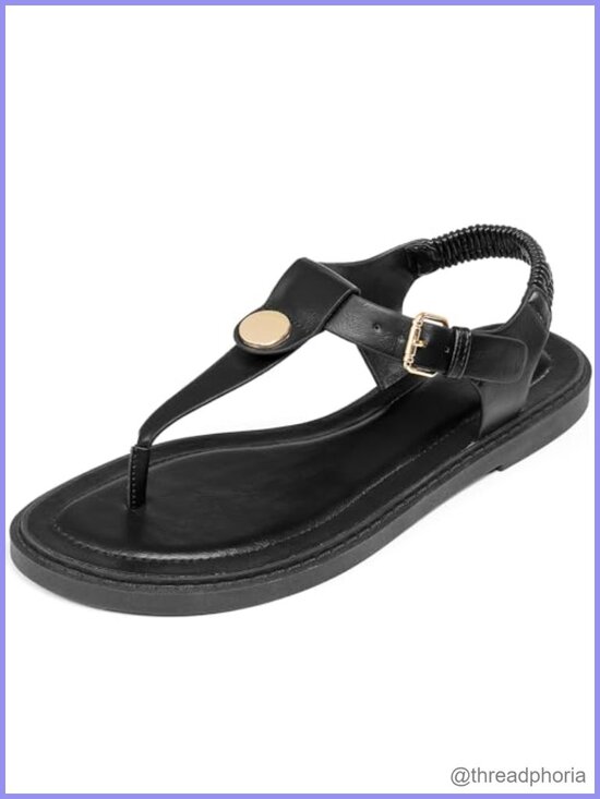 Shoes - Women's Lightweight Strappy Thong Flat Sandals Comfort Walking Slingback